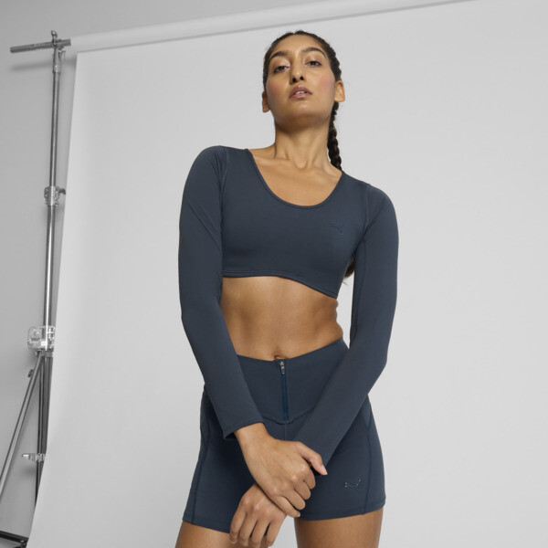 Puma X Pamela Reif Women's Comfort Long Sleeve T-shirt In Dark Night