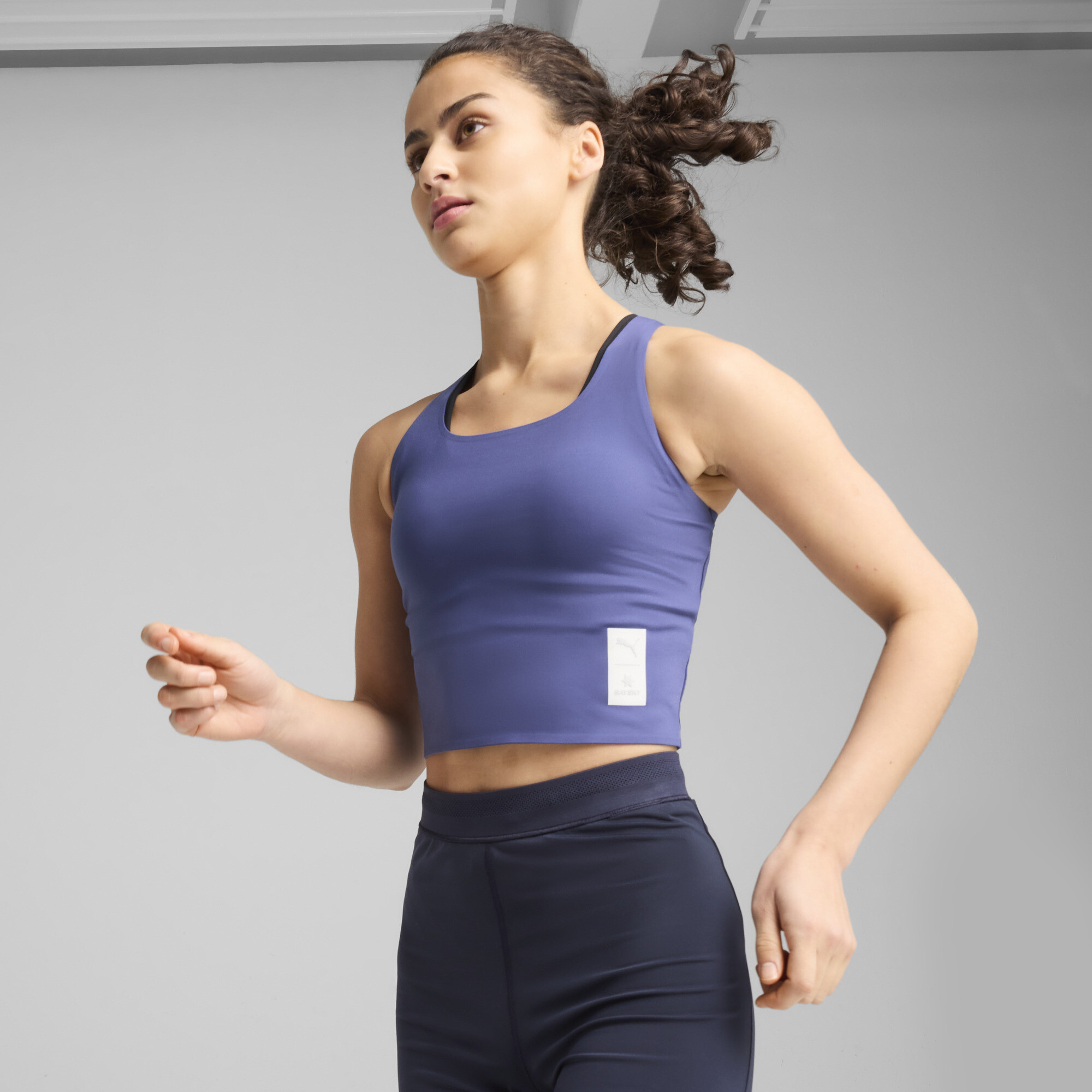 Puma X Saysky Women's Running Crop Top In Blue