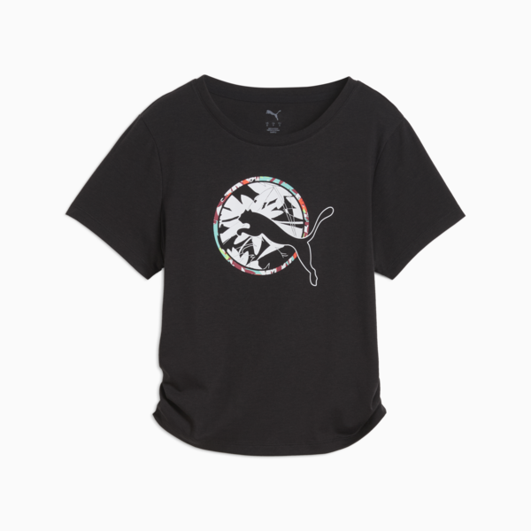 TROPICAL Graphic Fashion Crop Tee Women, PUMA Black, large-ZAF