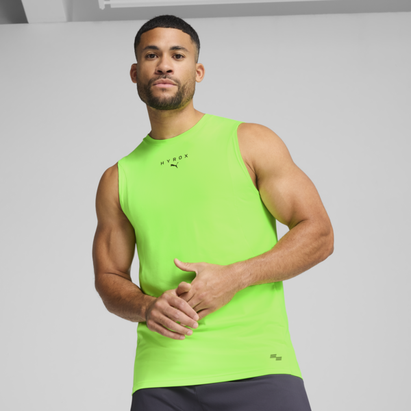 Remera sin mangas PUMA x HYROX CLOUDSPUN para hombre, Green Glare, large-ARG