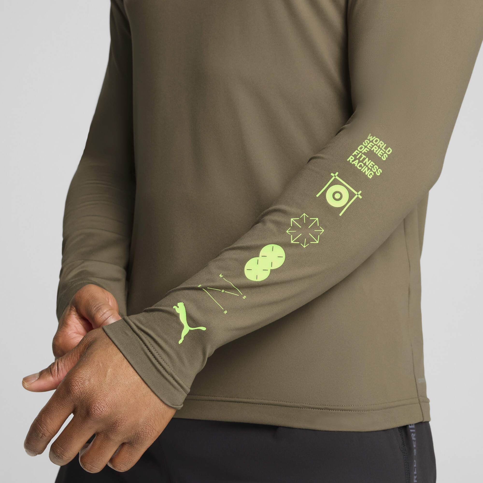 PUMA x HYROX CLOUDSPUN shirt met lange mouw voor Heren, Groen, Maat XL