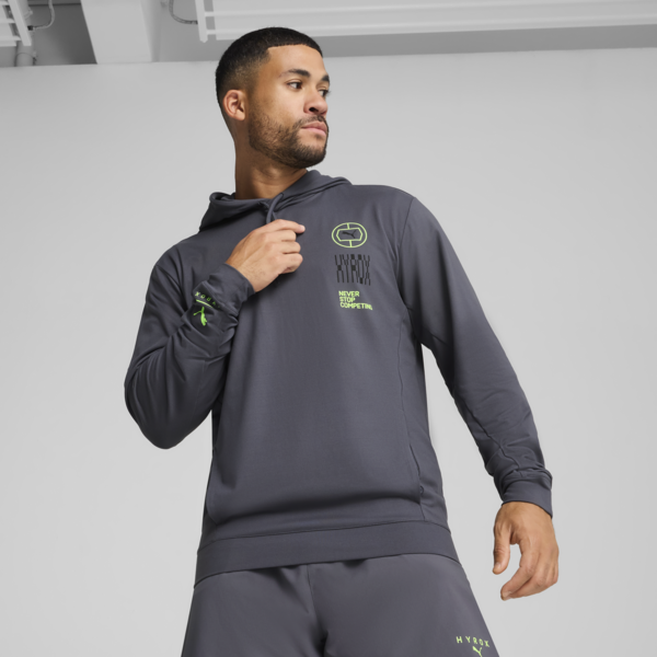 Buzo con capucha PUMA x HYROX CLOUDSPUN para hombre, Galactic Gray, large-ARG