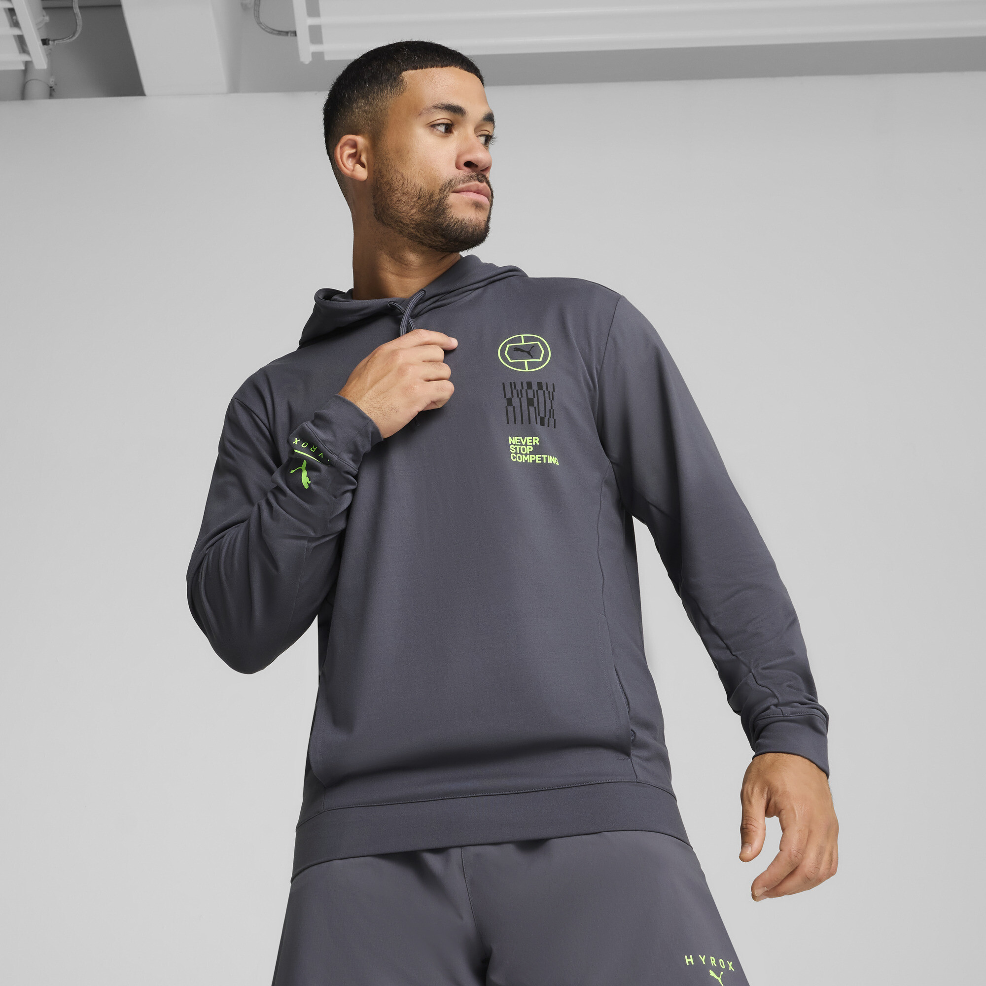 Puma x HYROX CLOUDSPUN Hoodie Herren | Galactic Gray | Größe: M