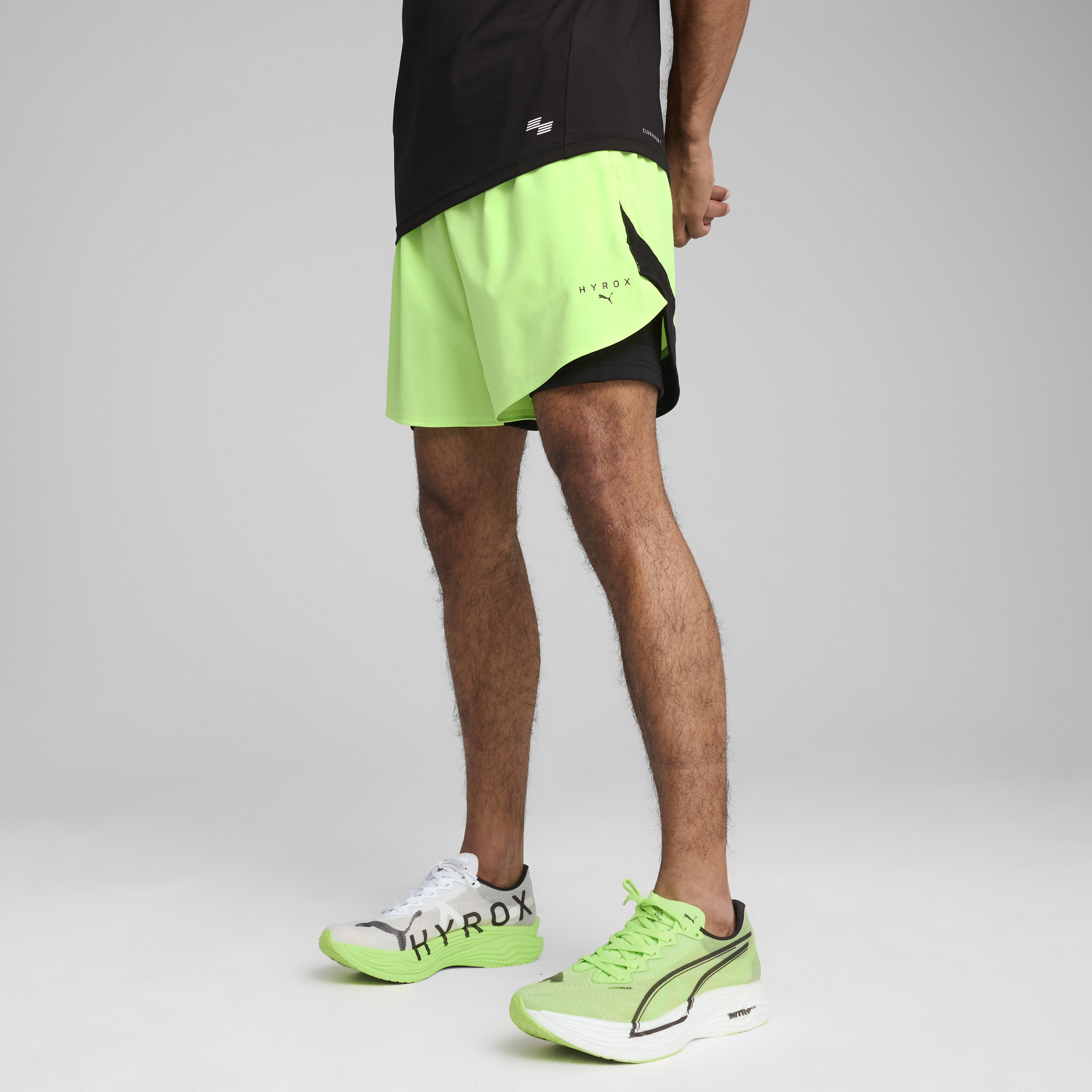 Puma x HYROX 2-in-1-Trainingsshorts Herren | Green Glare | Größe: M