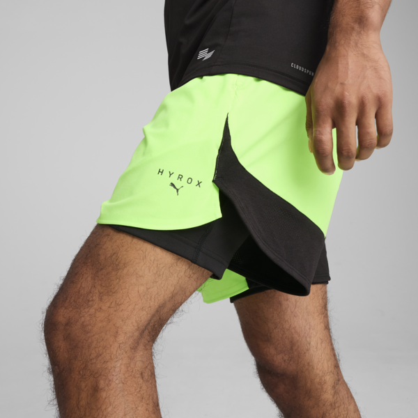 Shorts “2 en 1” PUMA x HYROX para hombre, Green Glare, large-ARG