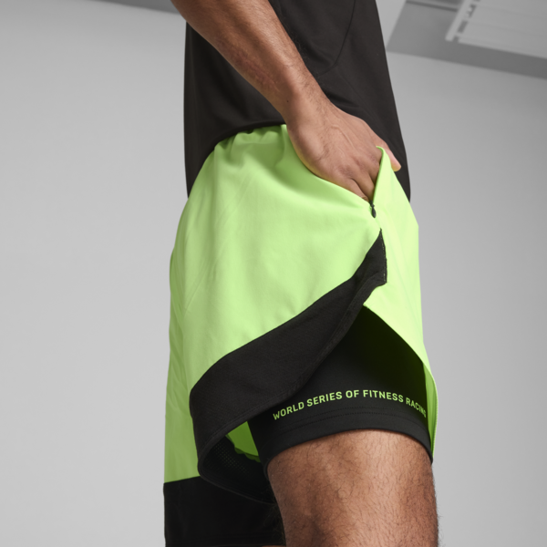 Shorts “2 en 1” PUMA x HYROX para hombre, Green Glare, large-ARG