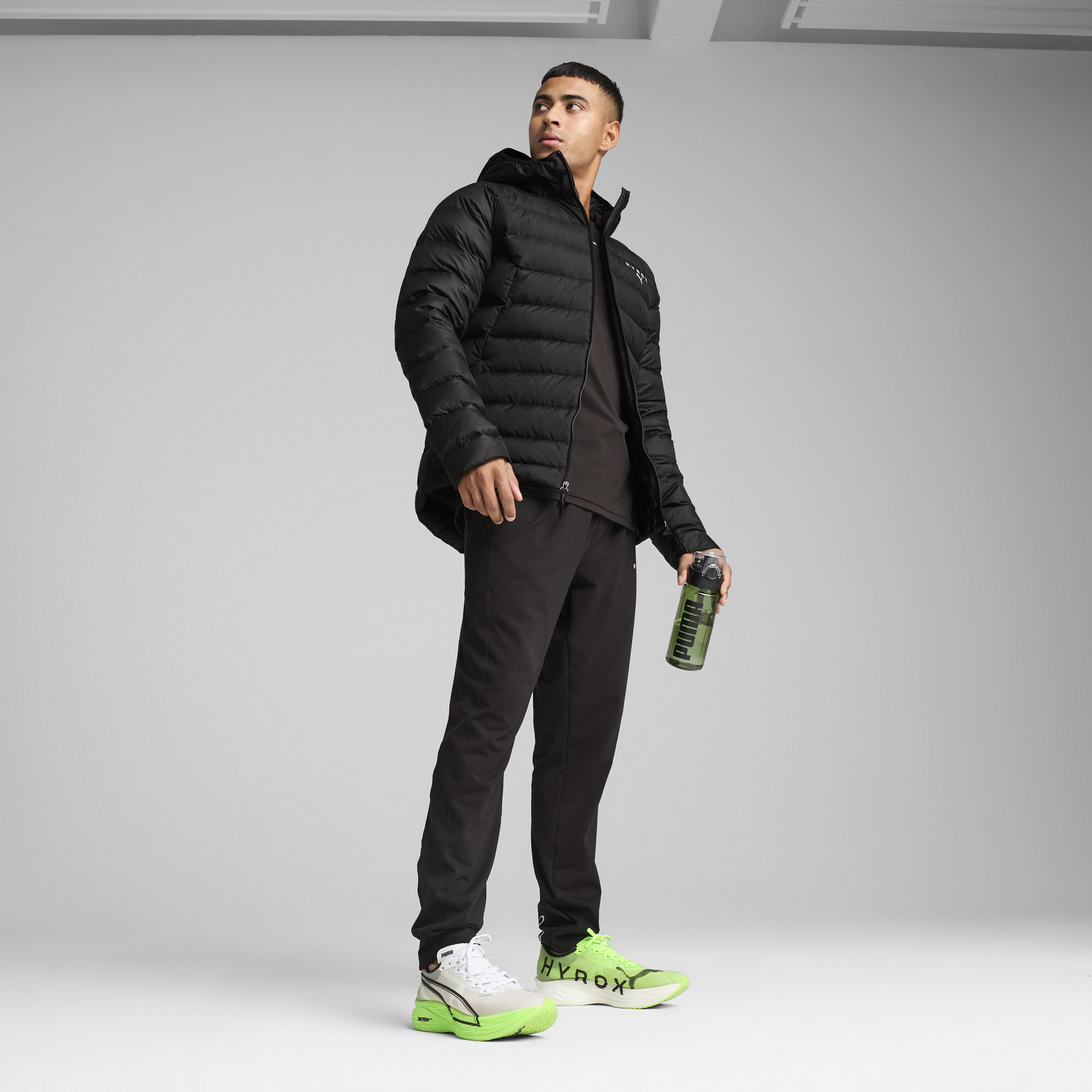 PUMA x HYROX donsjack met capuchon voor Heren, Zwart, Maat 3XL thumbnail 6