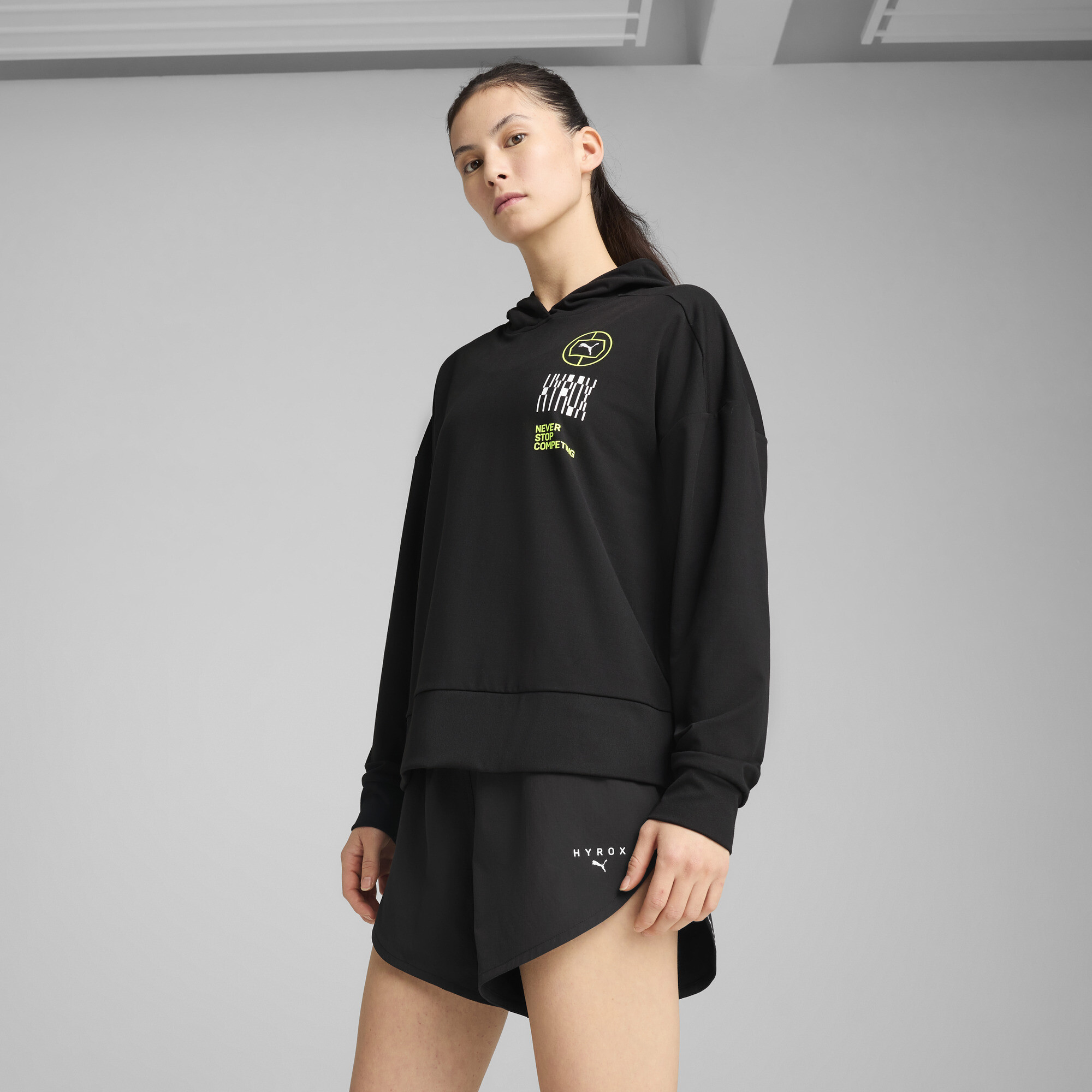 Puma x HYROX CLOUDSPUN Hoodie Damen | Black | Größe: XXS