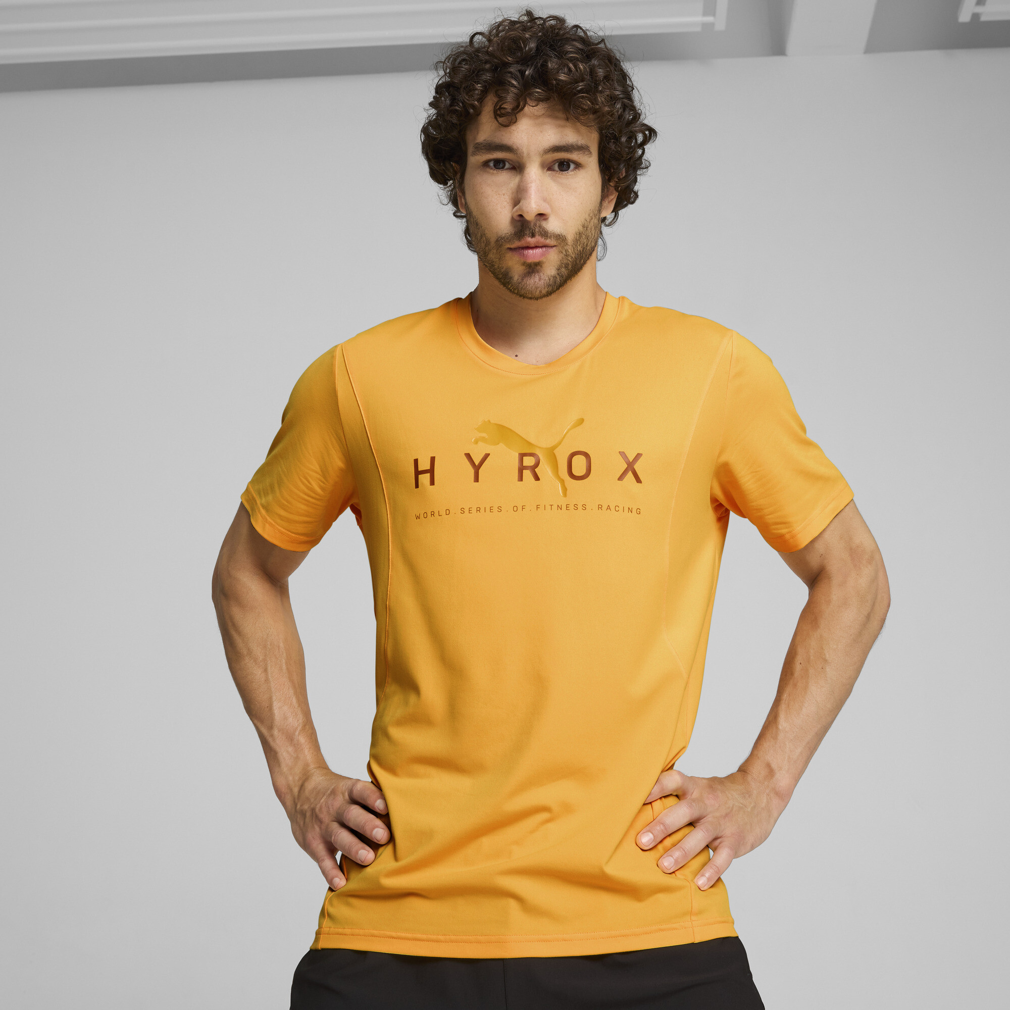 Men's Puma X HYROX Always On CLOUDSPUN T-Shirt, Orange, Size M, Clothing