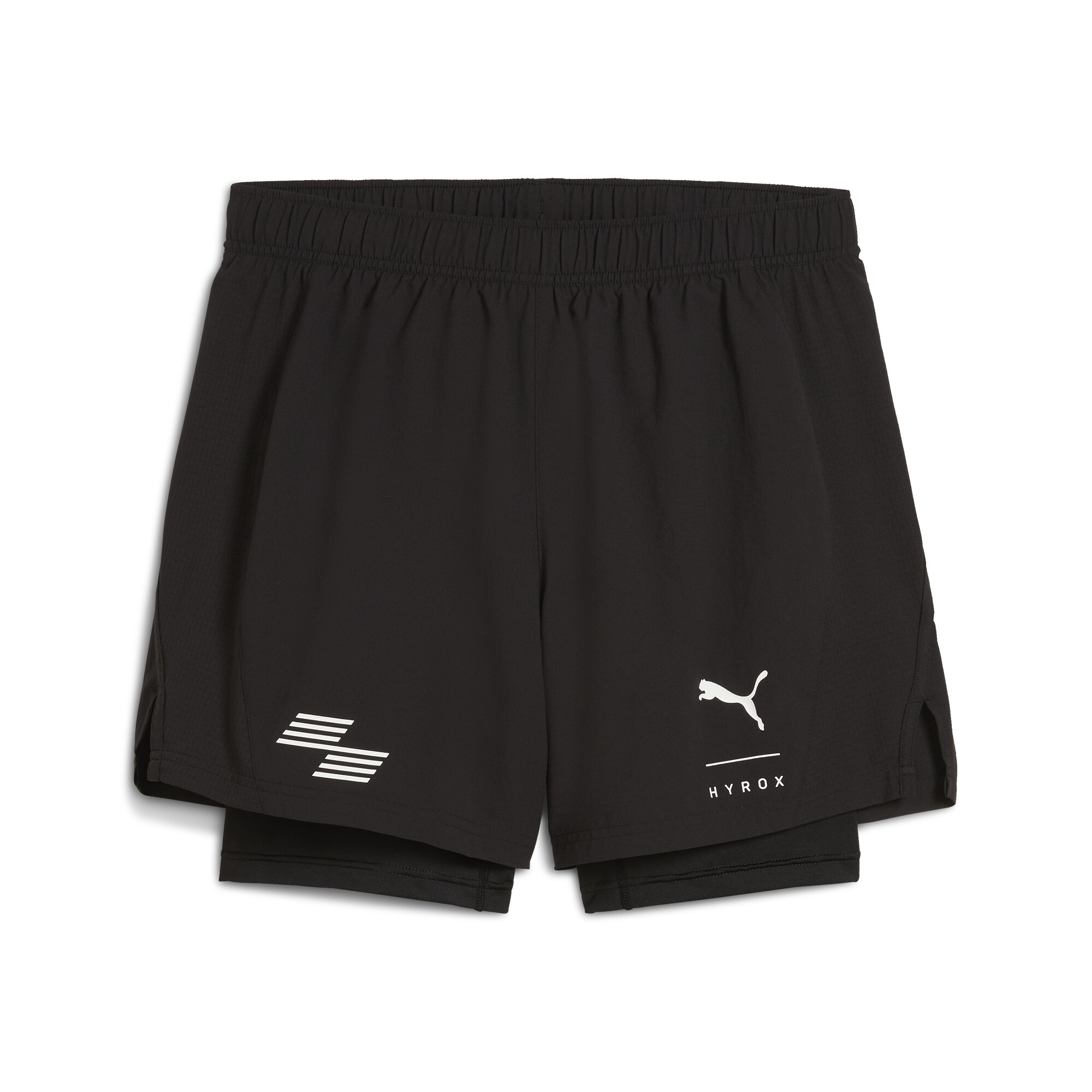 Men's Puma X HYROX 2-in-1 Shorts, Black, Size XS, Clothing