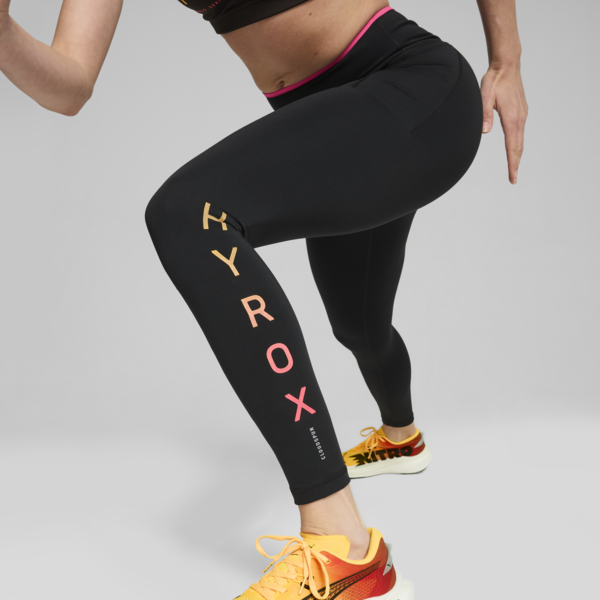 PUMA x HYROX CLOUDSPUN Fleece High-Waist Tights Women, PUMA Black, large-ZAF