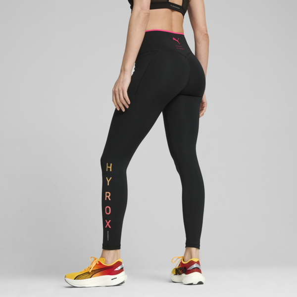 PUMA x HYROX CLOUDSPUN Fleece High-Waist Tights Women, PUMA Black, large-ZAF