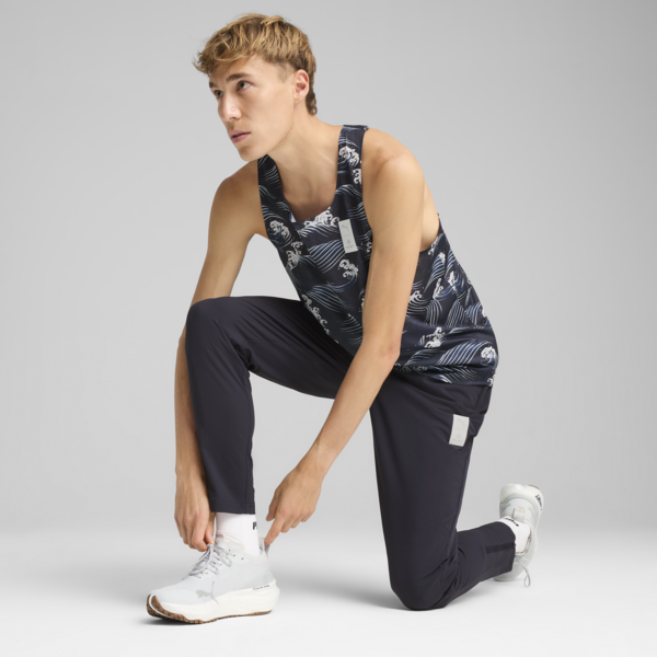 PUMA x SAYSKY Graphic Singlet Men, New Navy, large-MEX