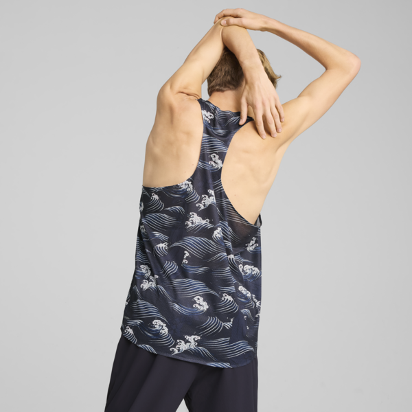 PUMA x SAYSKY Graphic Singlet Men, New Navy, large-MEX