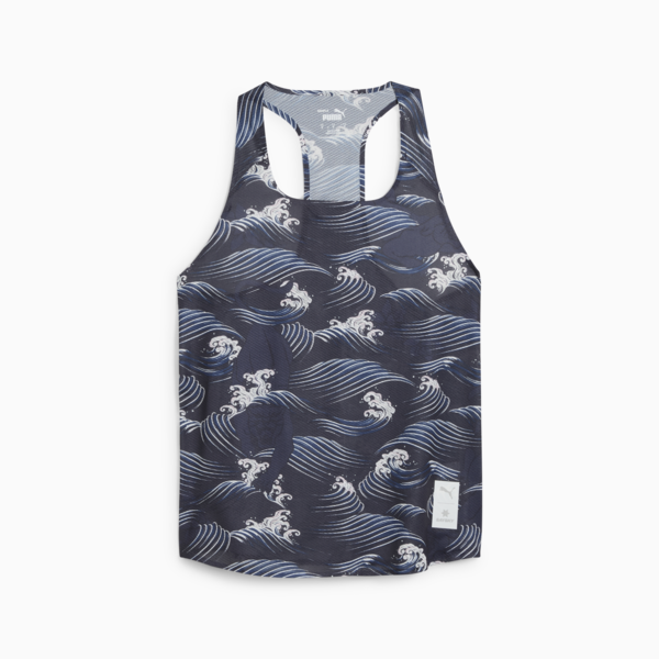 Playera sin mangas estampada PUMA x SAYSKY para mujer, New Navy, large-MEX