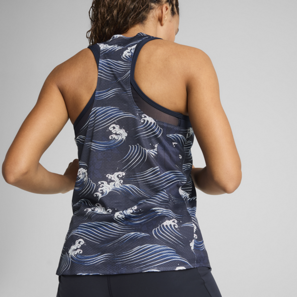 Playera sin mangas estampada PUMA x SAYSKY para mujer, New Navy, large-MEX