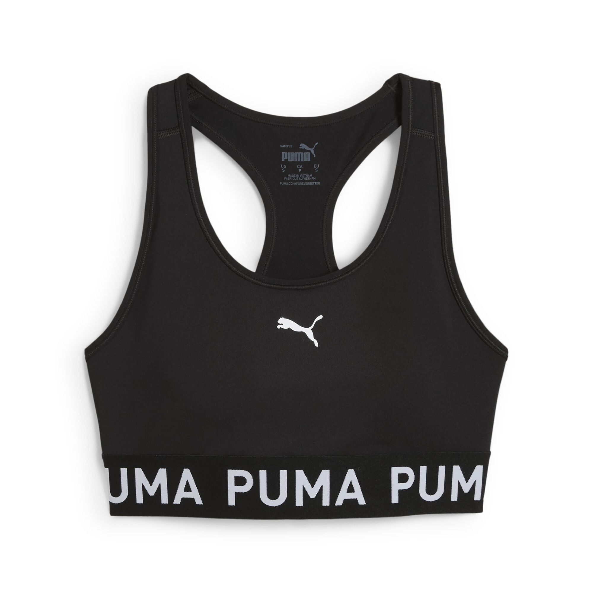 Women's Puma 4KEEPS Elastic Bra, Black, Size 3XL, Clothing