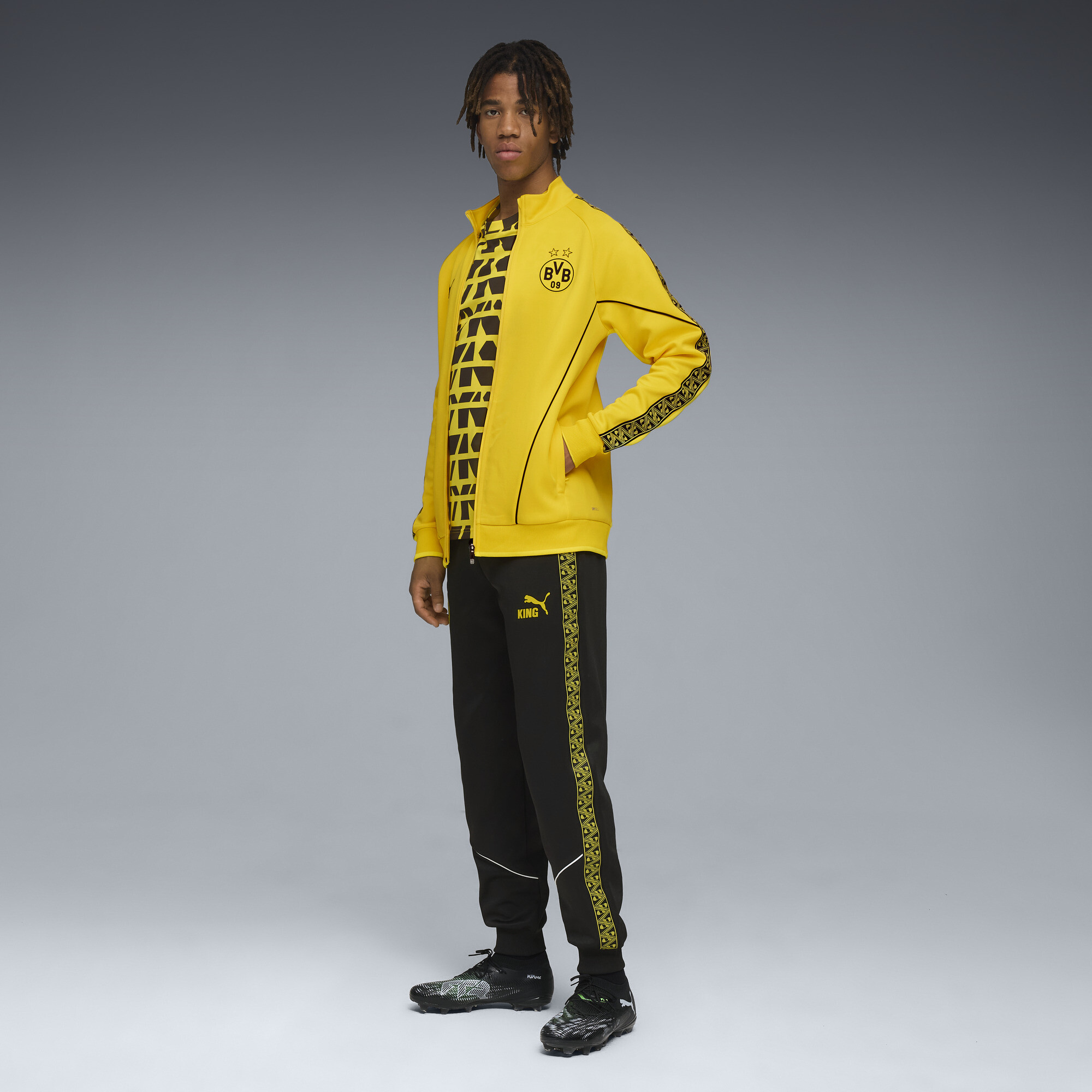 PUMA Borussia Dortmund KING Anthem broek voor Heren, Zwart/Geel, Maat M thumbnail 4