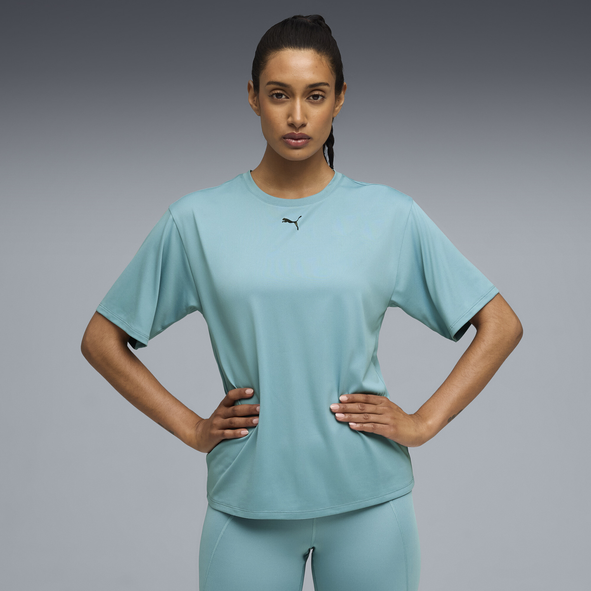 PUMA Train All Day Essentials relaxed T-shirt voor Dames, Blauw, Maat XL