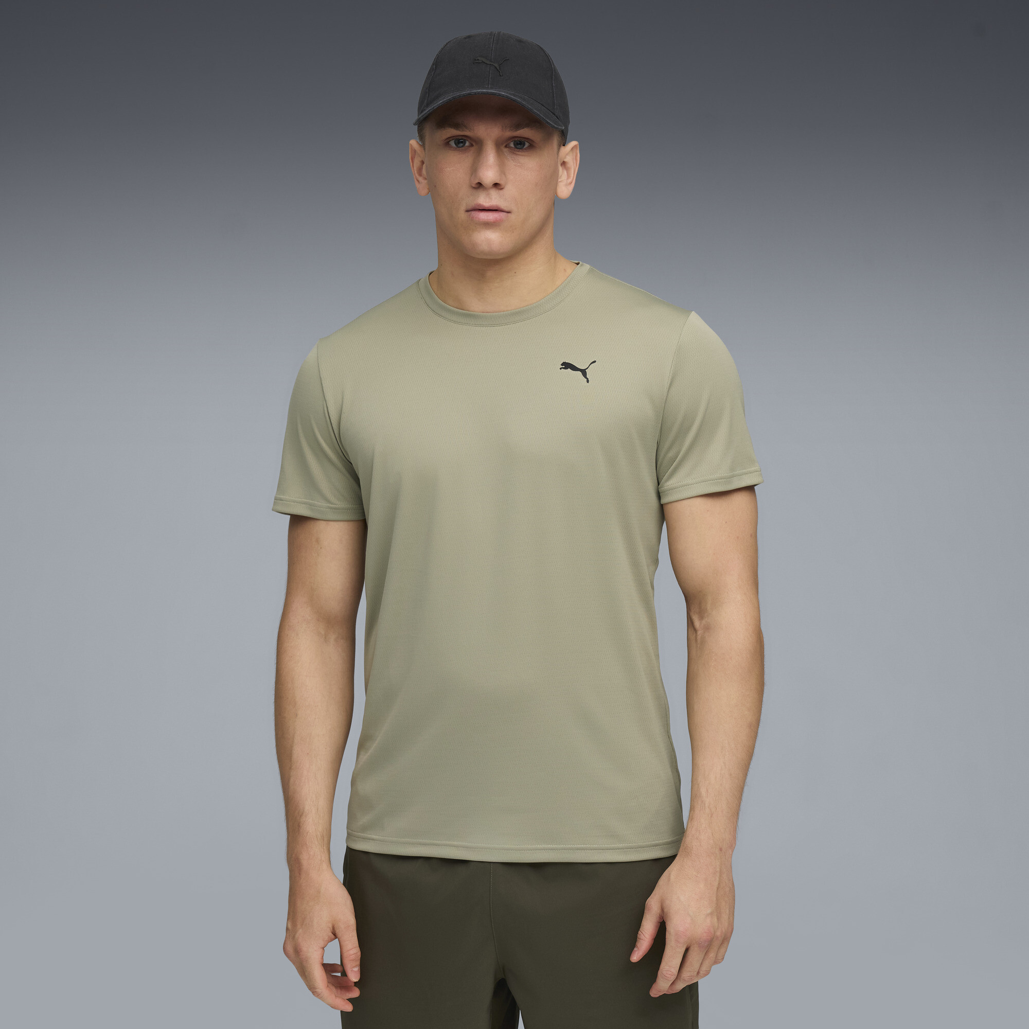 Puma Train All Day Essentials Poly Texture T-Shirt Herren | Lux Army | Größe: M