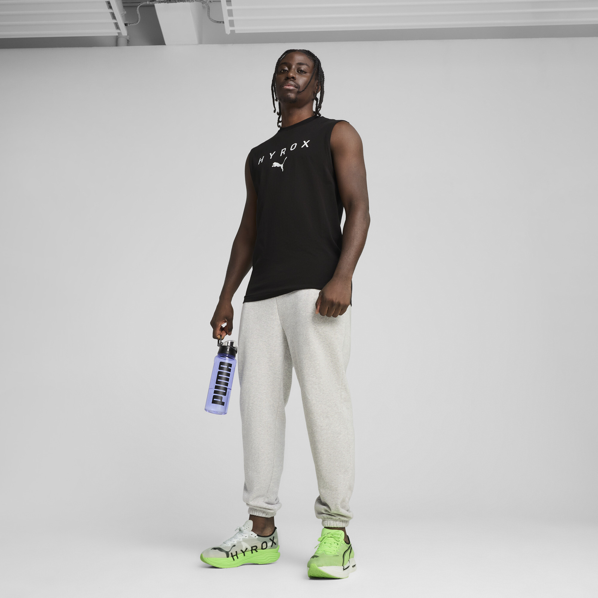 PUMA x HYROX fleece joggingbroek voor Heren, Grijs, Maat XL thumbnail 6