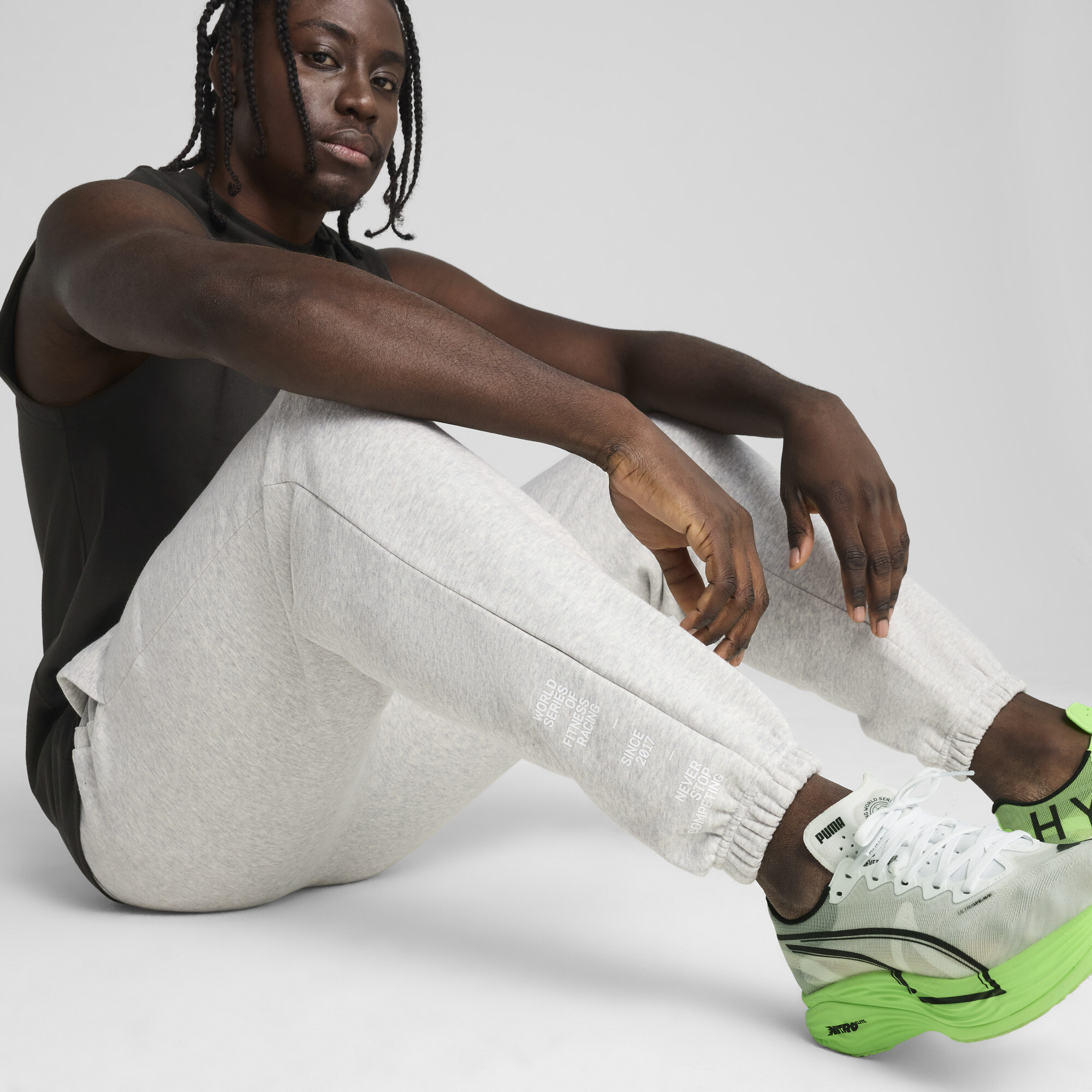 PUMA x HYROX fleece joggingbroek voor Heren, Grijs, Maat XL thumbnail 4