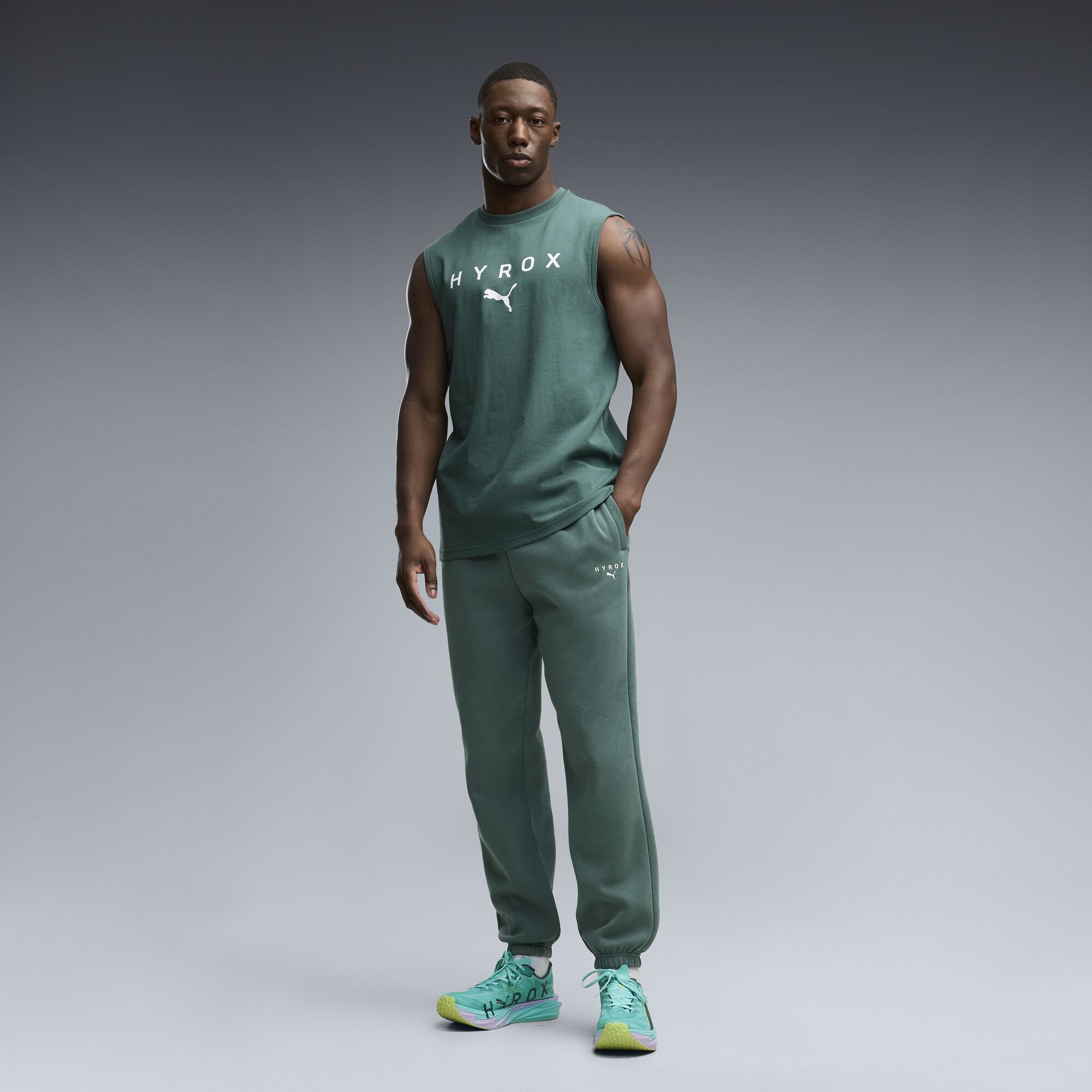 PUMA x HYROX Men's Training Sweatpants in Green, Size M