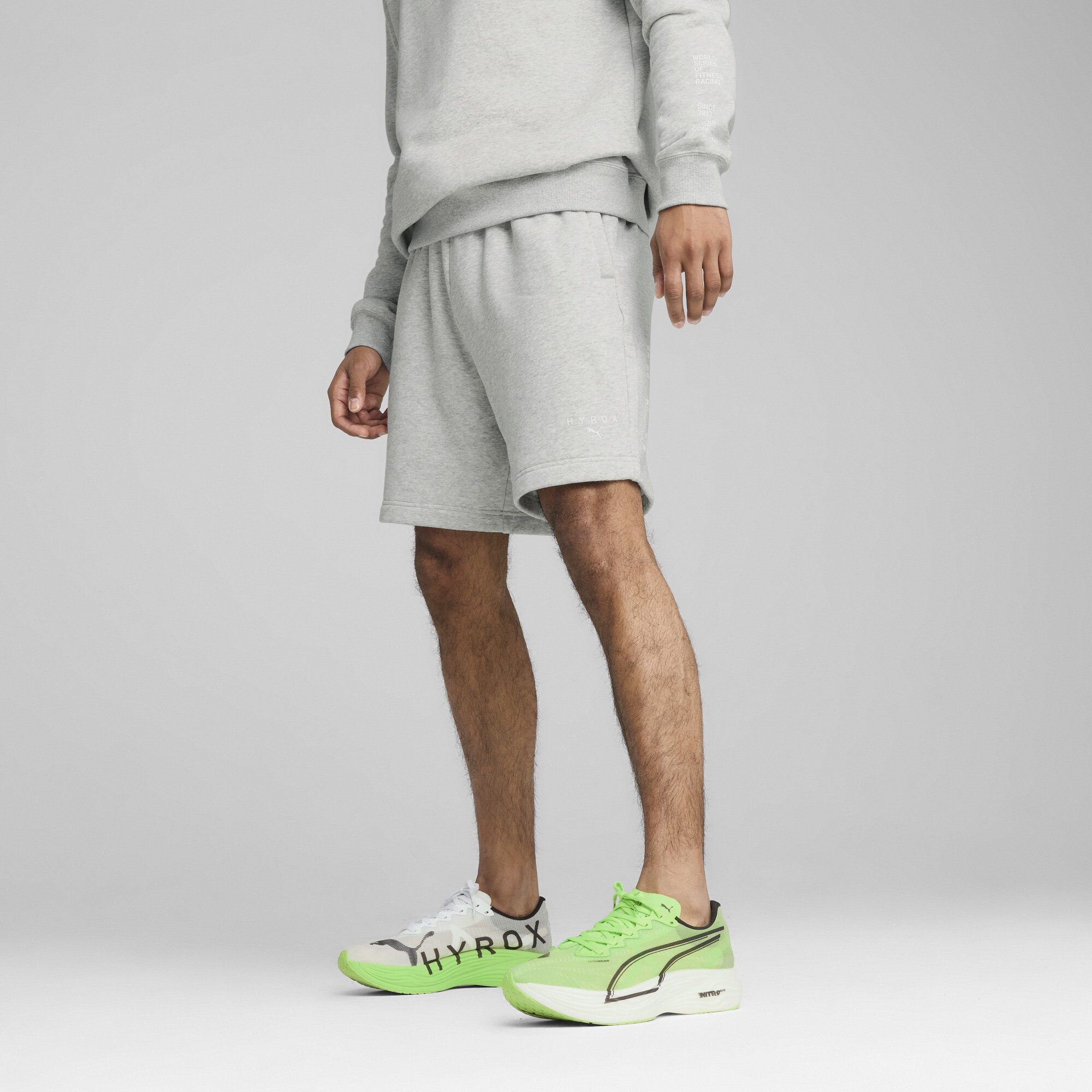 Puma x HYROX Sweatshorts Herren | Light Gray Heather | Größe: XXS