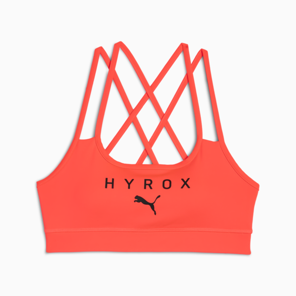 PUMA x HYROX MOVE Strappy Bra, Glowing Red, large-ZAF