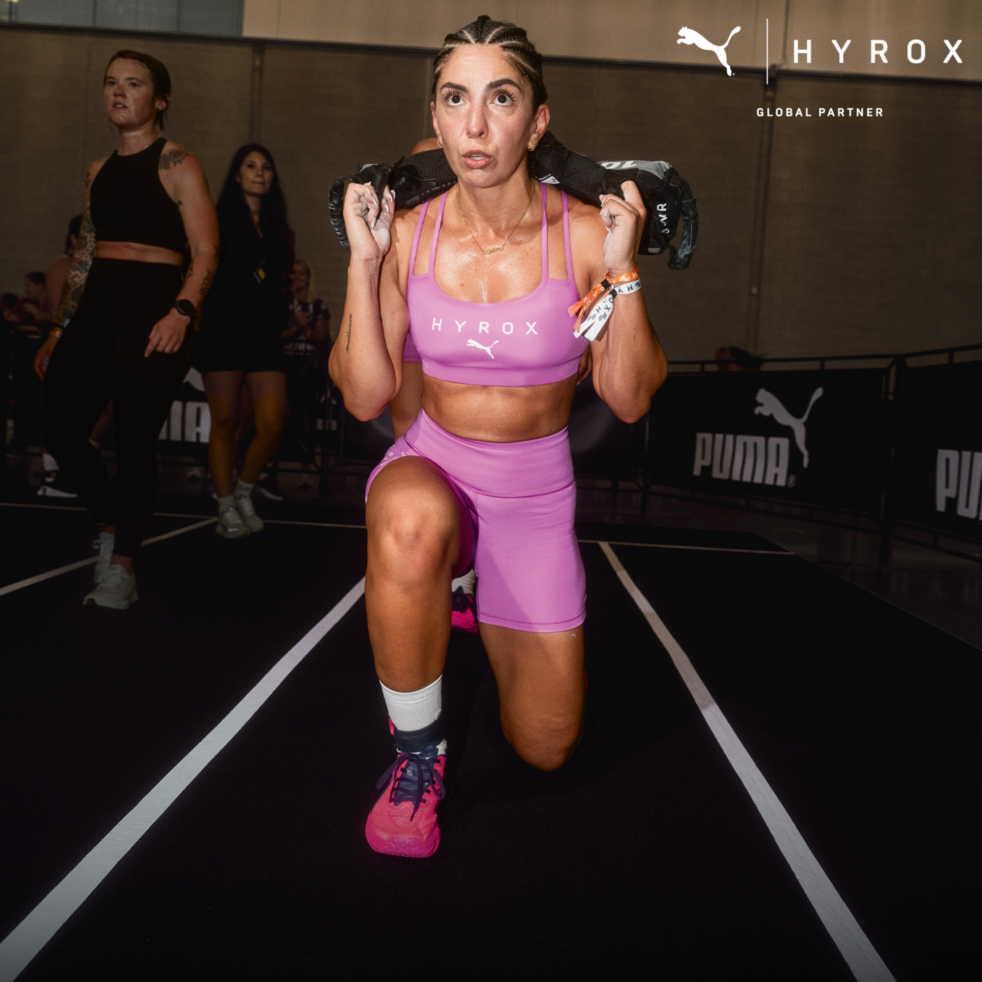 PUMA x HYROX MOVE beha met bandjes voor Dames, Roze, Maat M thumbnail 4