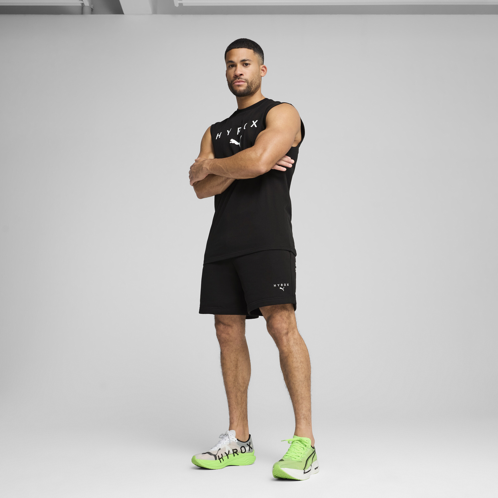 PUMA x HYROX afgeknipte tanktop voor Heren, Zwart, Maat S thumbnail 4