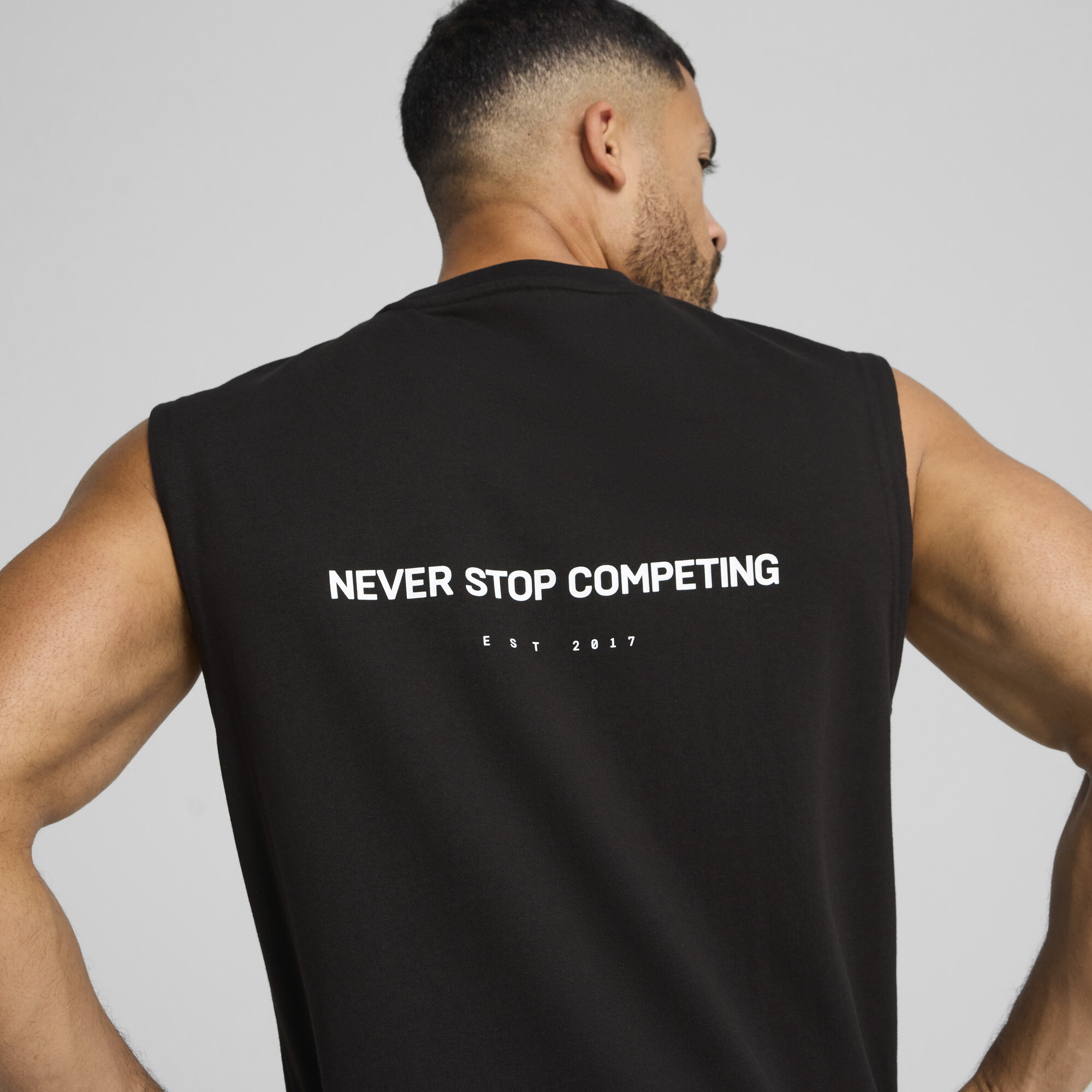 PUMA x HYROX afgeknipte tanktop voor Heren, Zwart, Maat L