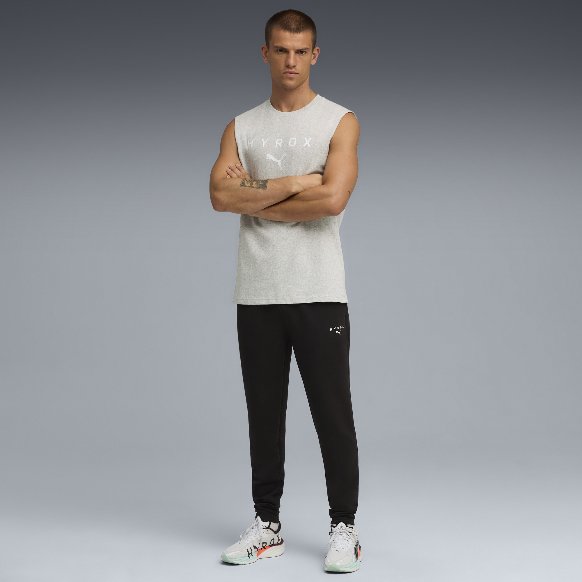 PUMA x HYROX afgeknipte tanktop voor Heren, Grijs, Maat XL thumbnail 2