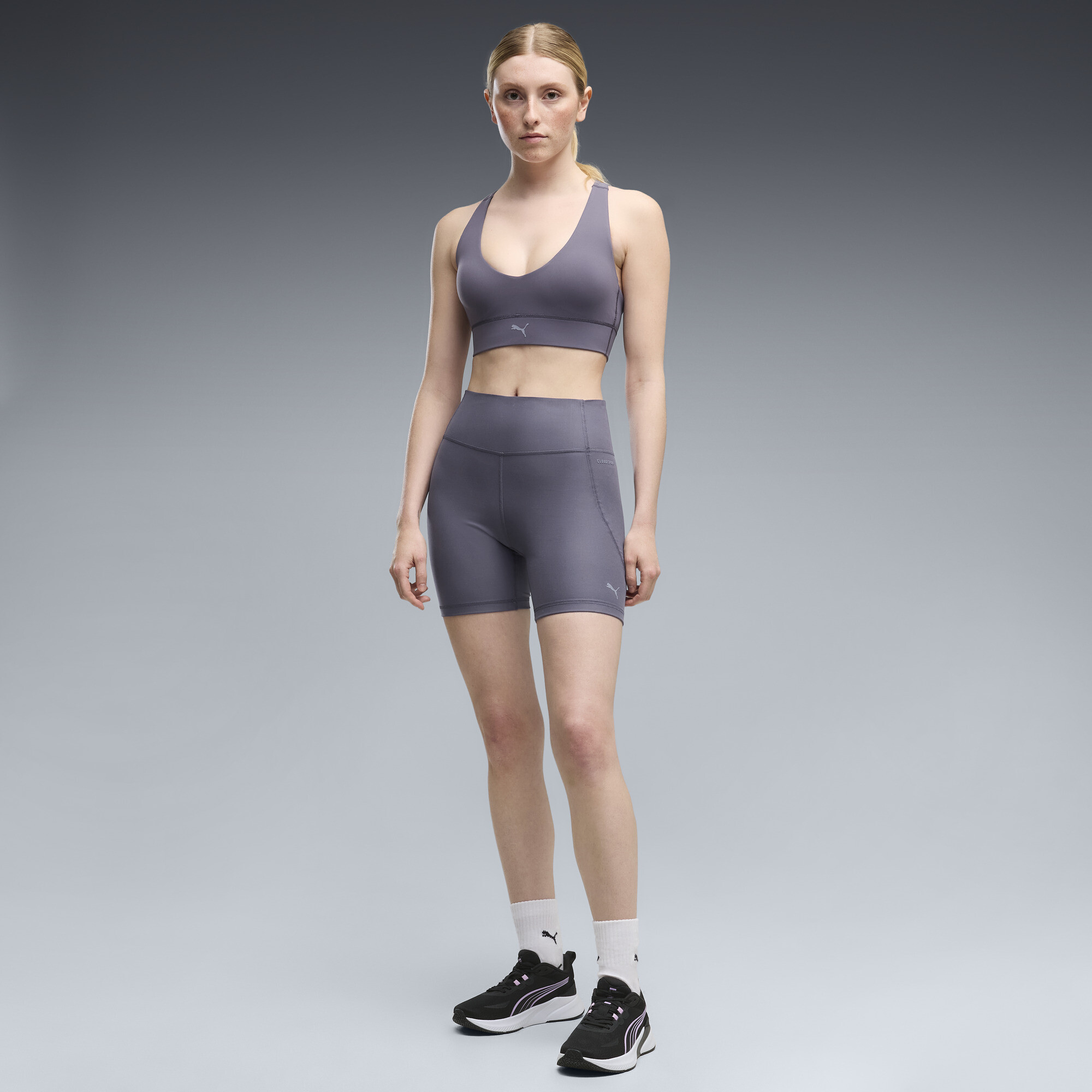 PUMA Cloudspun Ultra Soft Women's 6" Training Short Tight in Grey, Size M