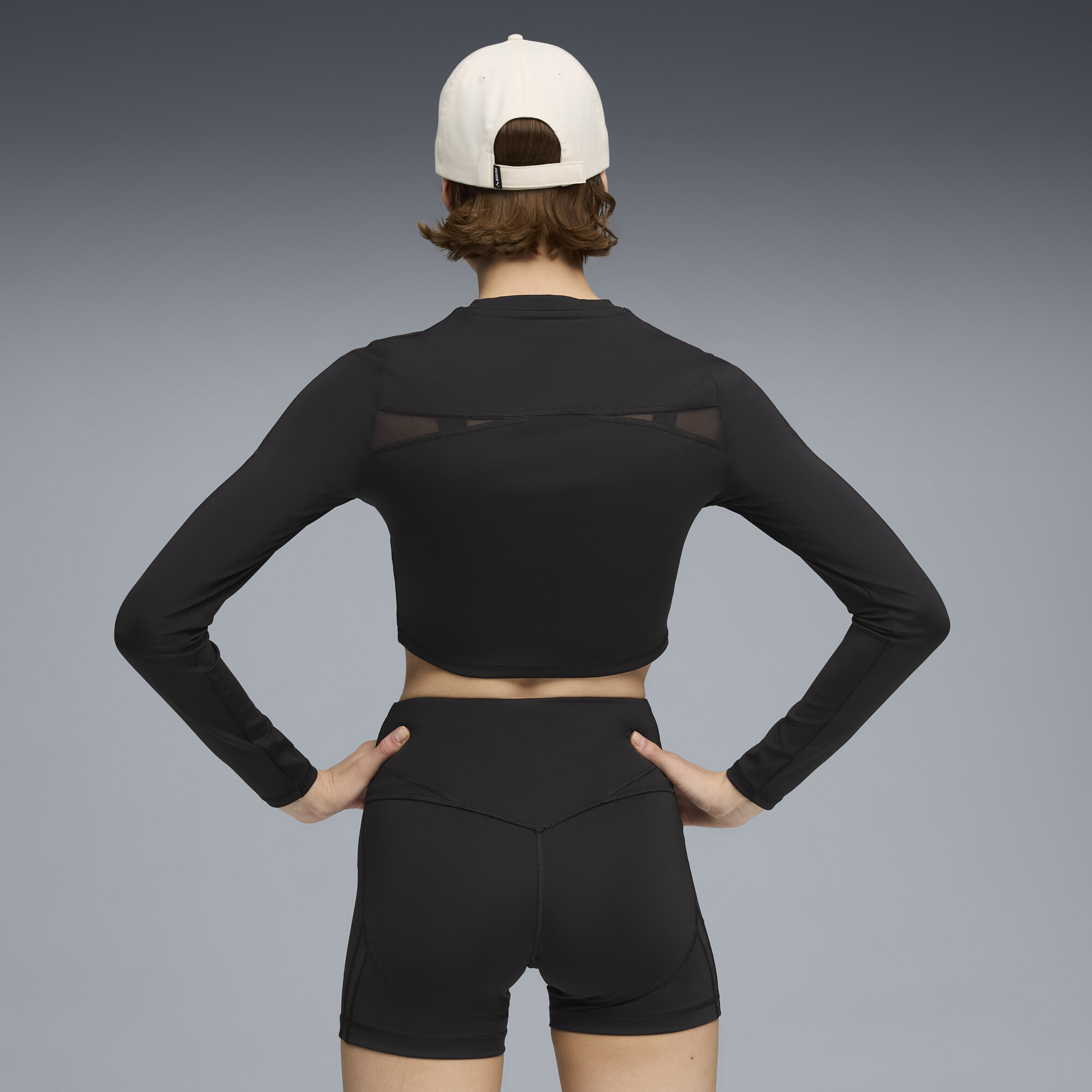 PUMA SHAPE cropped top met lange mouwen voor Dames, Zwart, Maat XL thumbnail 5