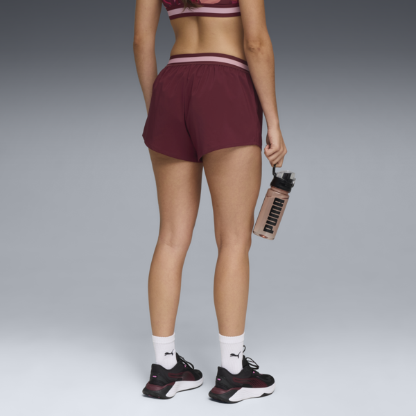 Shorts de entrenamiento PUMA STRONG para mujer, Ruby Shimmer, large-ARG