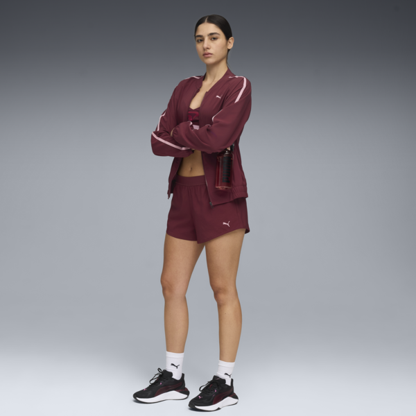 Shorts de entrenamiento PUMA STRONG para mujer, Ruby Shimmer, large-ARG