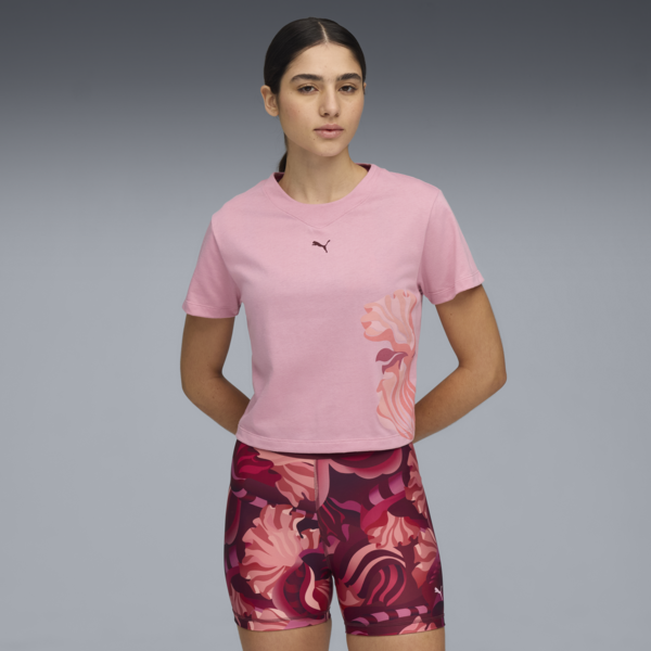 Remera de entrenamiento Floral Ribbon para mujer, Poised Pink, large-ARG