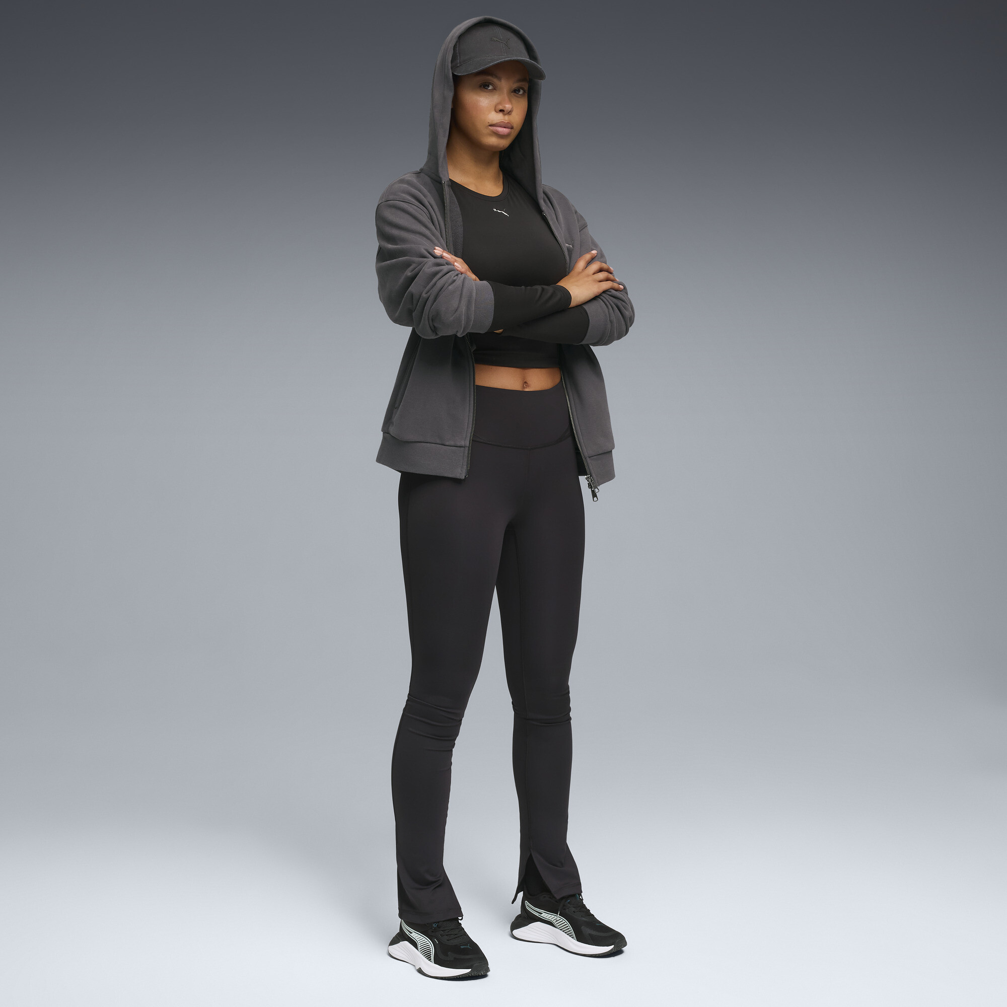 PUMA Groen TERRAINS trainingstop met lange mouwen voor Dames, Zwart, Maat L thumbnail 4