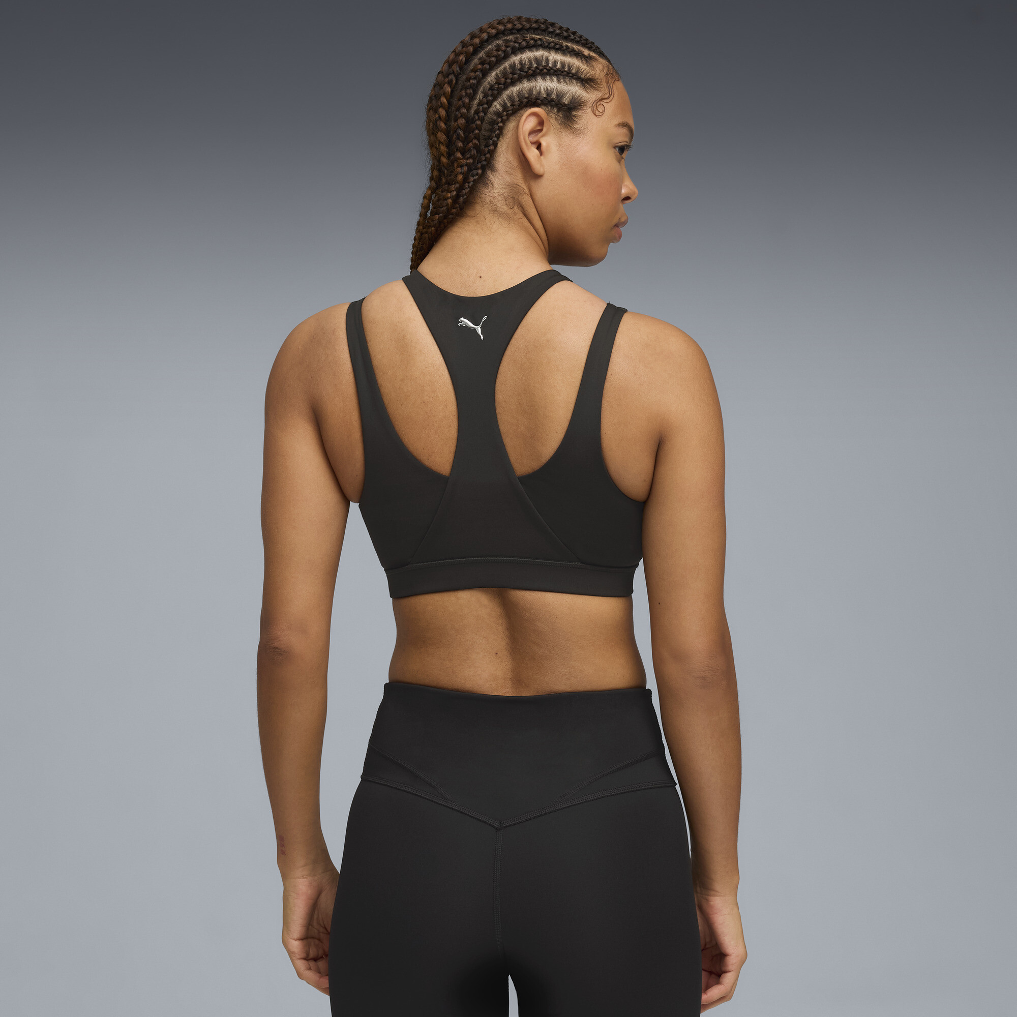 PUMA Groen TERRAINS GRAPHIC BH - MID voor Dames, Zwart, Maat S thumbnail 5