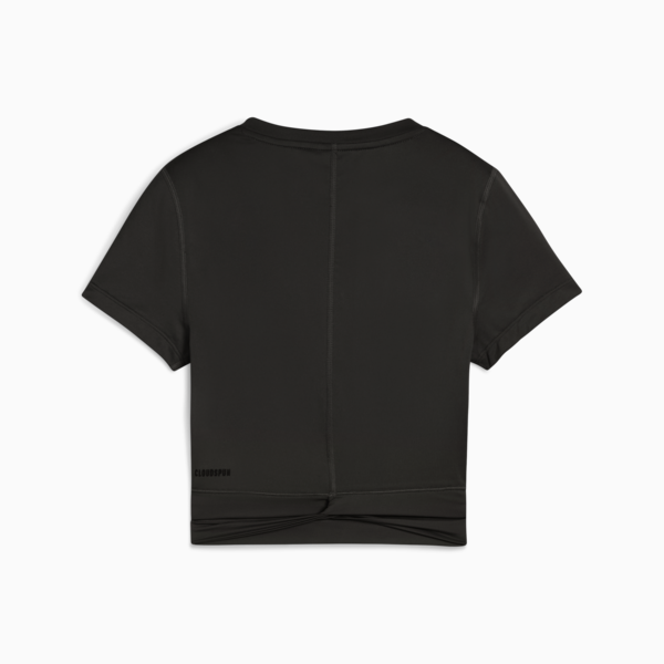 CLOUDSPUN Short Sleeve Twist Tee Women, PUMA Black, large-ZAF