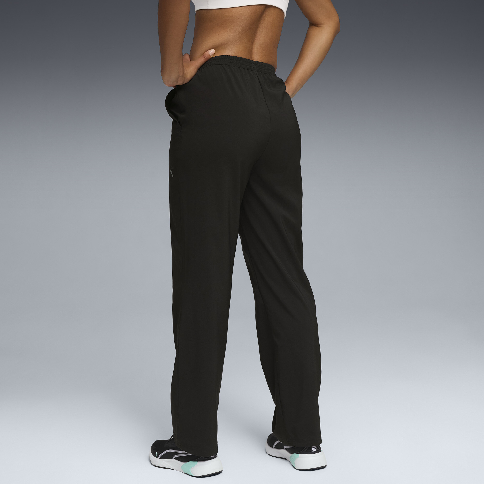 PUMA Athleisure broek met hoge taille voor Dames, Zwart, Maat L thumbnail 3