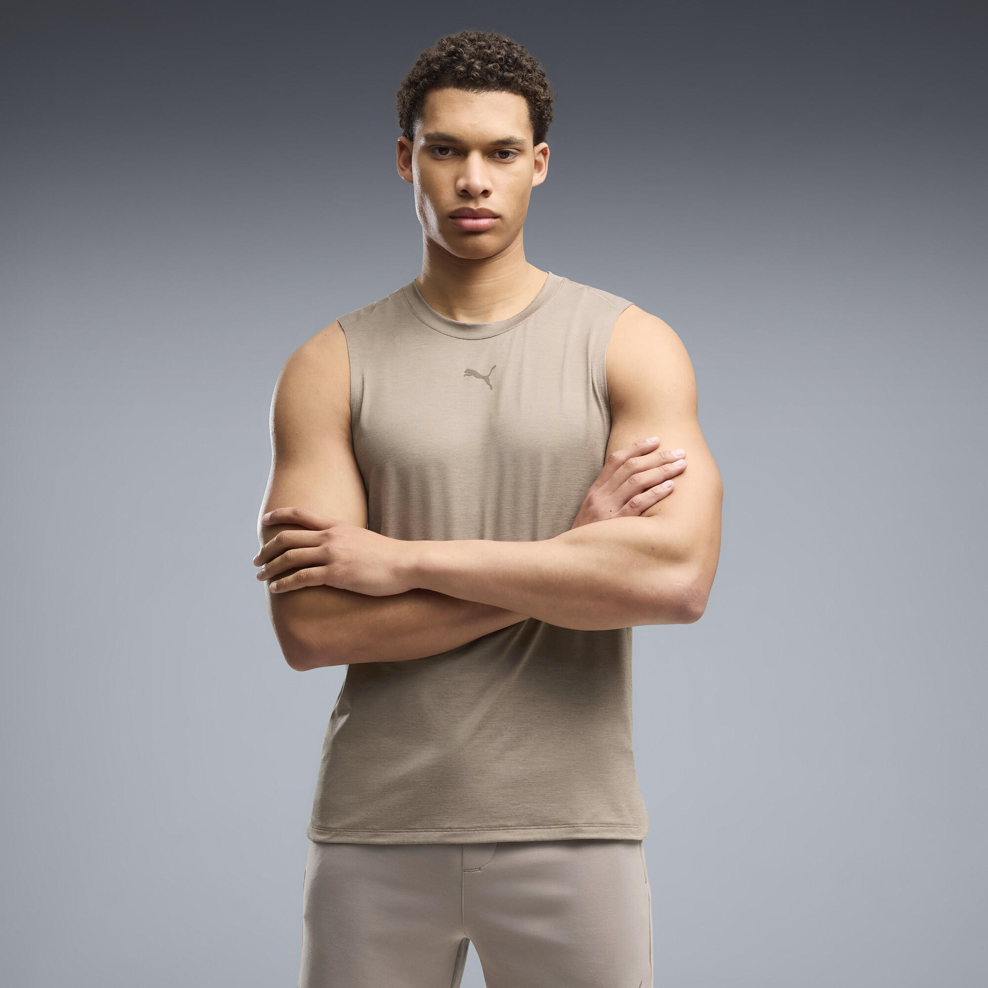 PUMA Cloudspun Ultra Soft Men's Training Tank Top in Beige, Size XXL