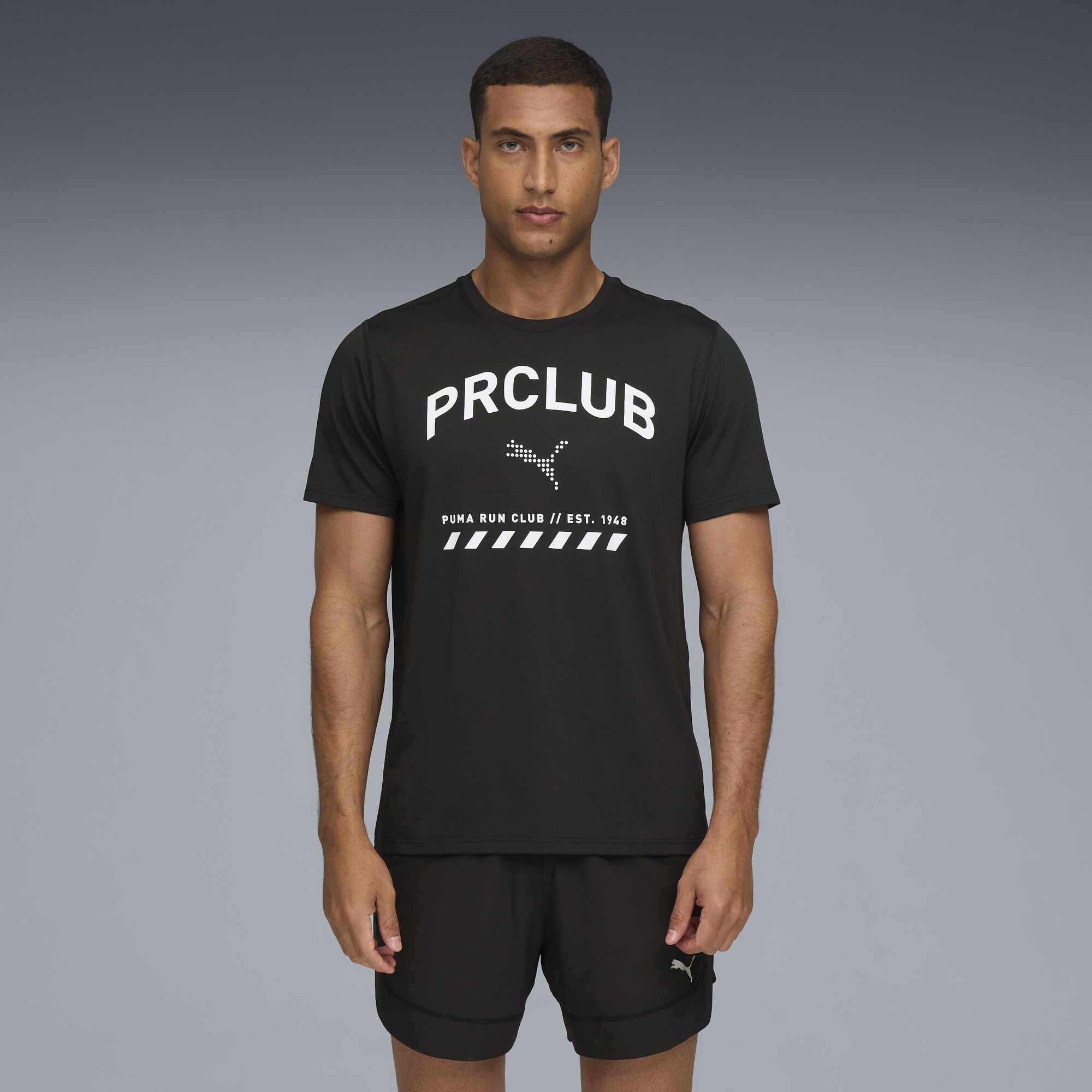 Puma M Run Club Graphic Mesh T-shirt Men In Black