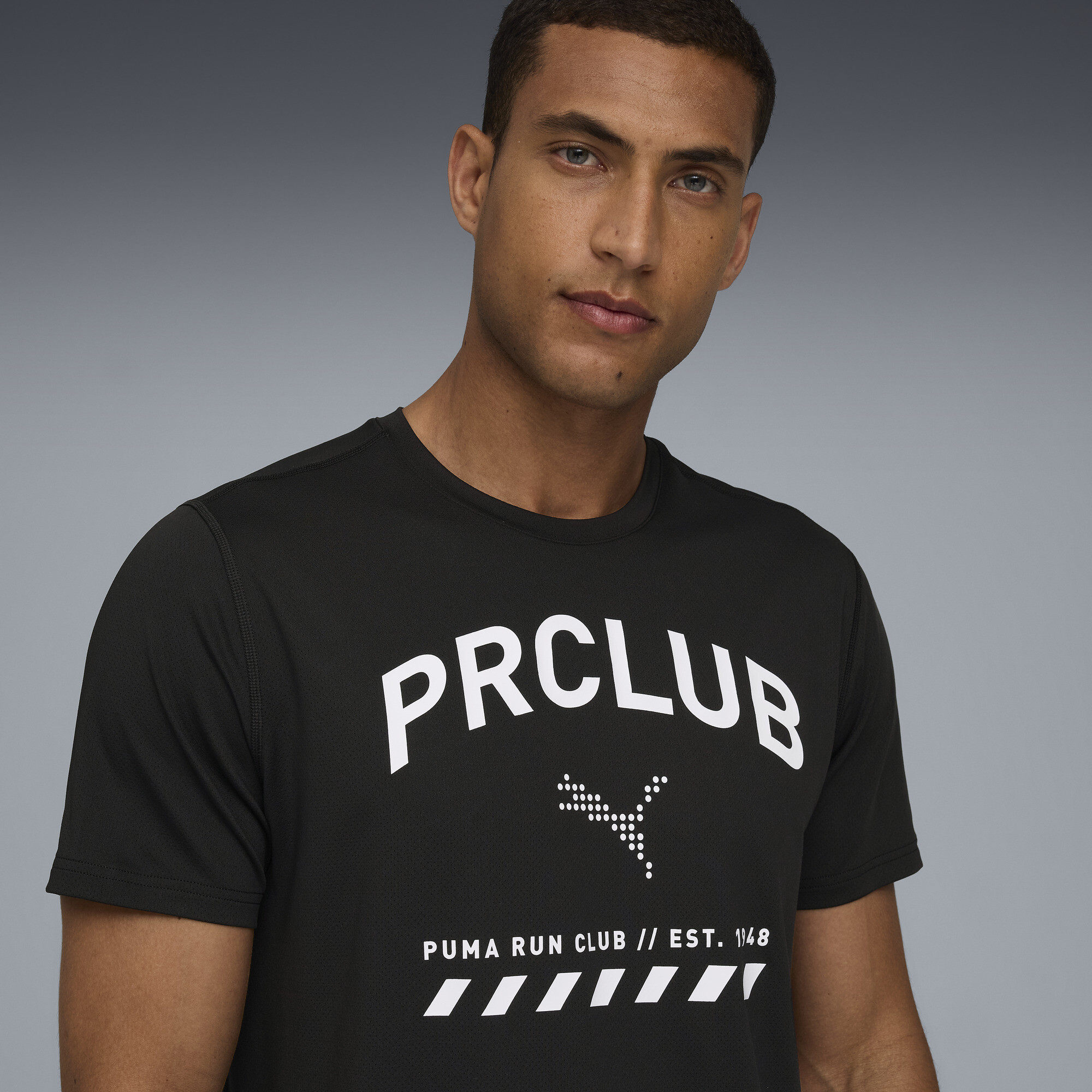 PUMA RUN CLUB Graphic Mesh T-shirt voor Heren, Zwart, Maat S thumbnail 7