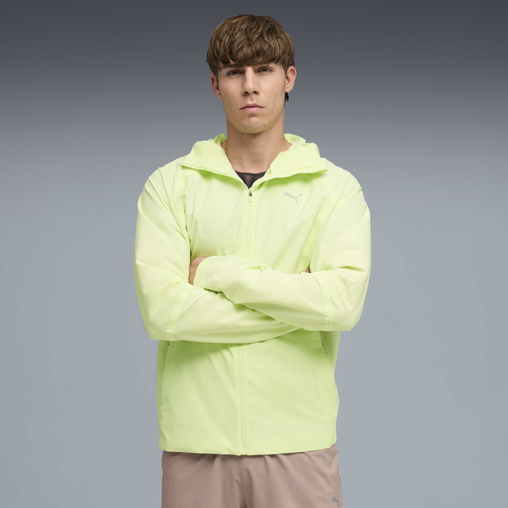 PUMA Run rainCELL Men's Moisture Wicking Running Rain Jacket in Green, Size XL