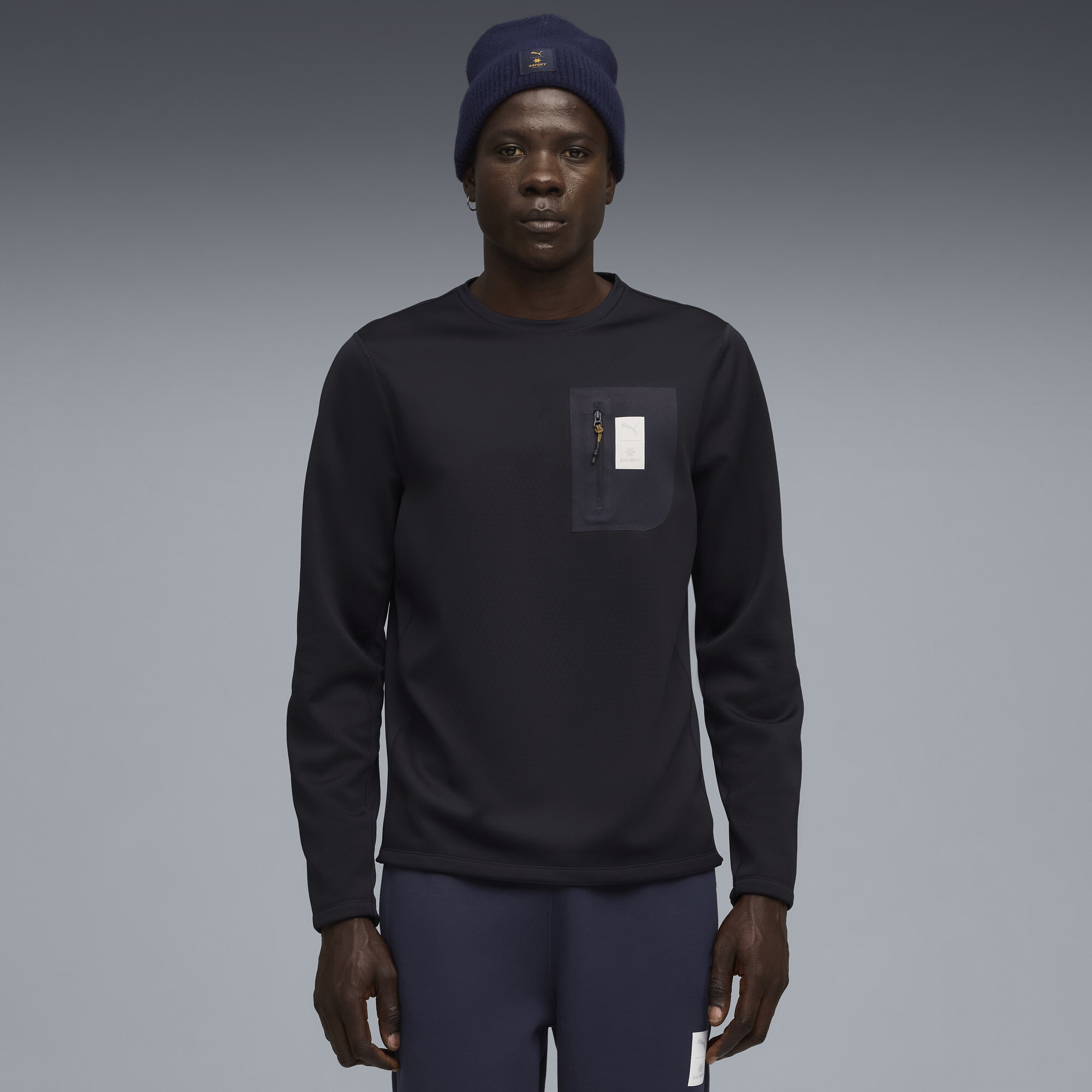 PUMA x SAYSKY trui met ronde hals voor Heren, Blauw, Maat XXL thumbnail 6