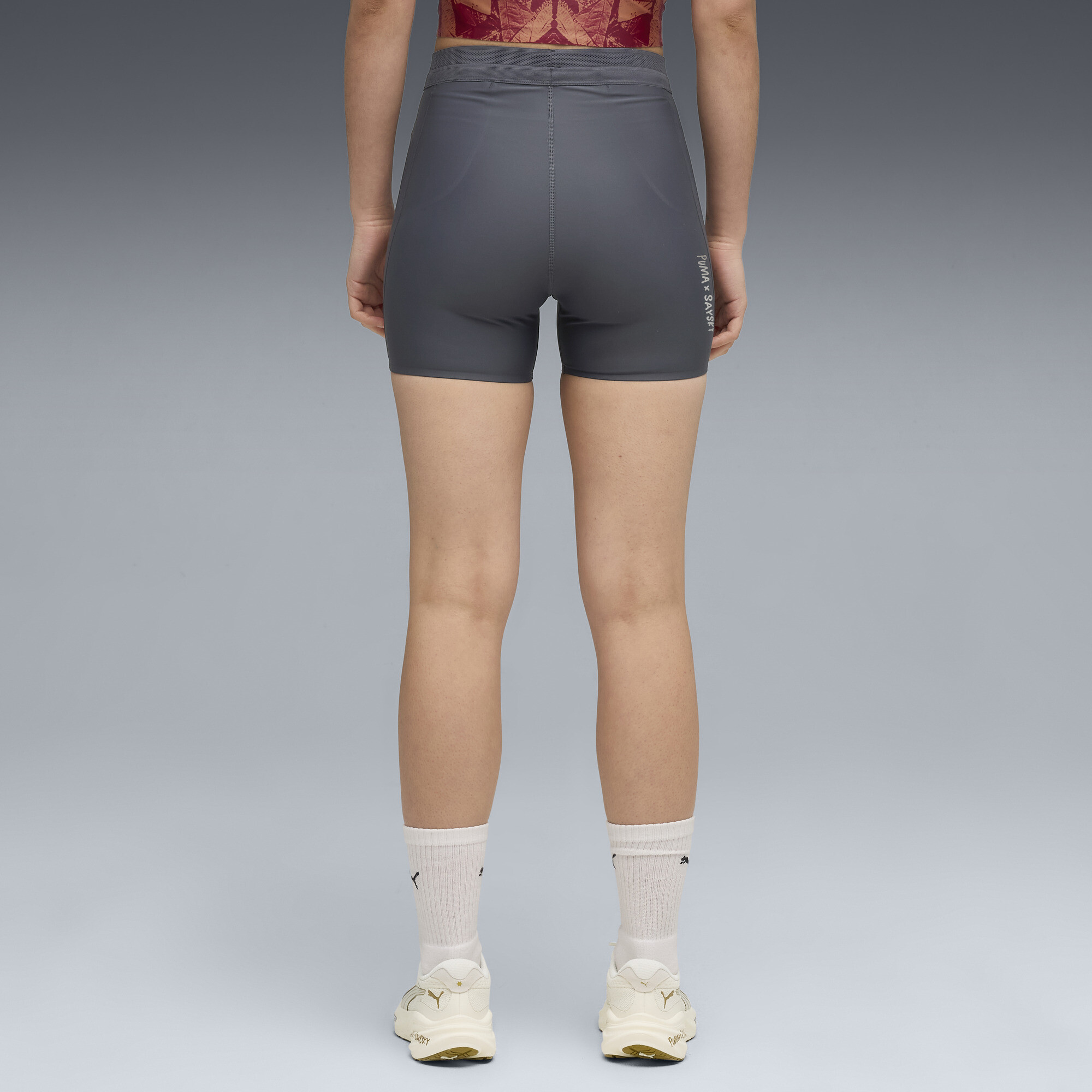 PUMA x SAYSKY korte legging voor Dames, Grijs, Maat M thumbnail 3