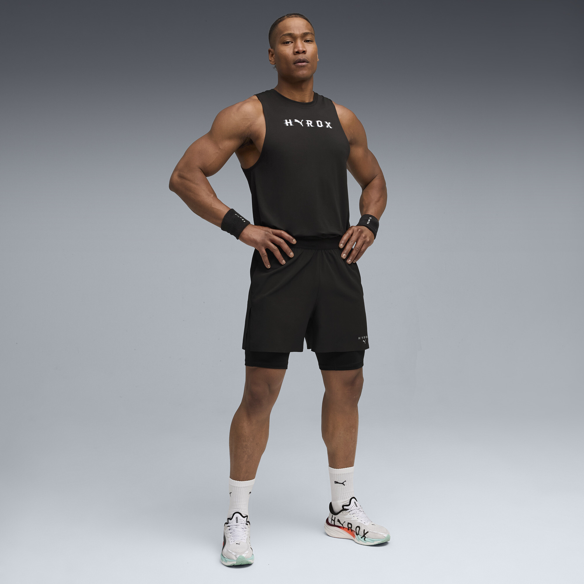 PUMA x HYROX 2-in-1-trainingsshort voor Heren, Zwart, Maat L thumbnail 4