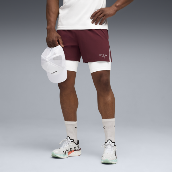 PUMA x HYROX 2in1 Training Shorts Men, Ruby Shimmer, large-ZAF